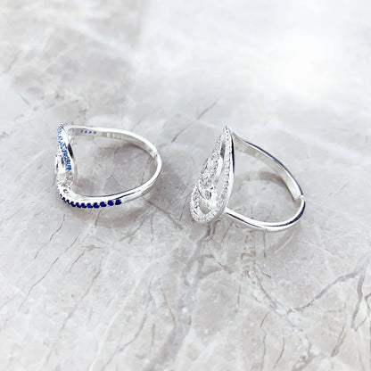 Damen-Ring Welle romantisch massiv Sommer aus Sterlingsilber