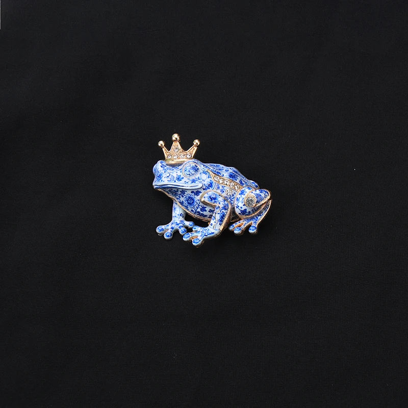 Brosche Emaille Porzellan Drache Schmetterling Frosch Krabbe Tier Reversnadel
