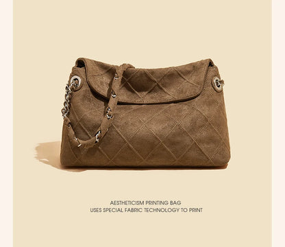 Damen Schultertasche mit großem Fassungsvermögen im Retro-Look
