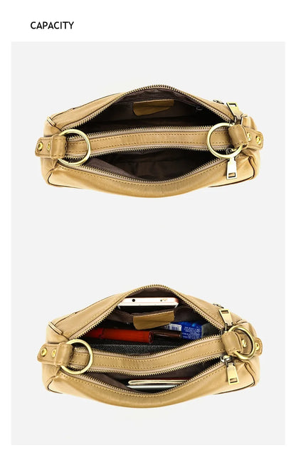 Damen-Schultertasche aus echtem Leder mit großem Fassungsvermögen und viel Stauraum