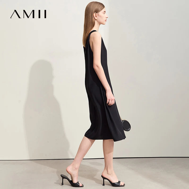 Moderne Damen Sommerkleid Armenlos mit V-Ausschnitt und Rückenfreiem Look