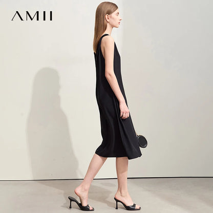 Moderne Damen Sommerkleid Armenlos mit V-Ausschnitt und Rückenfreiem Look