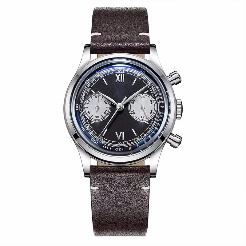 ADDIESDIVE AD2037 VK64 Multifunctional Chronograph Watch 10Bar Waterproof Mens Leather Watch Quartz Watches Reloj Hombre
