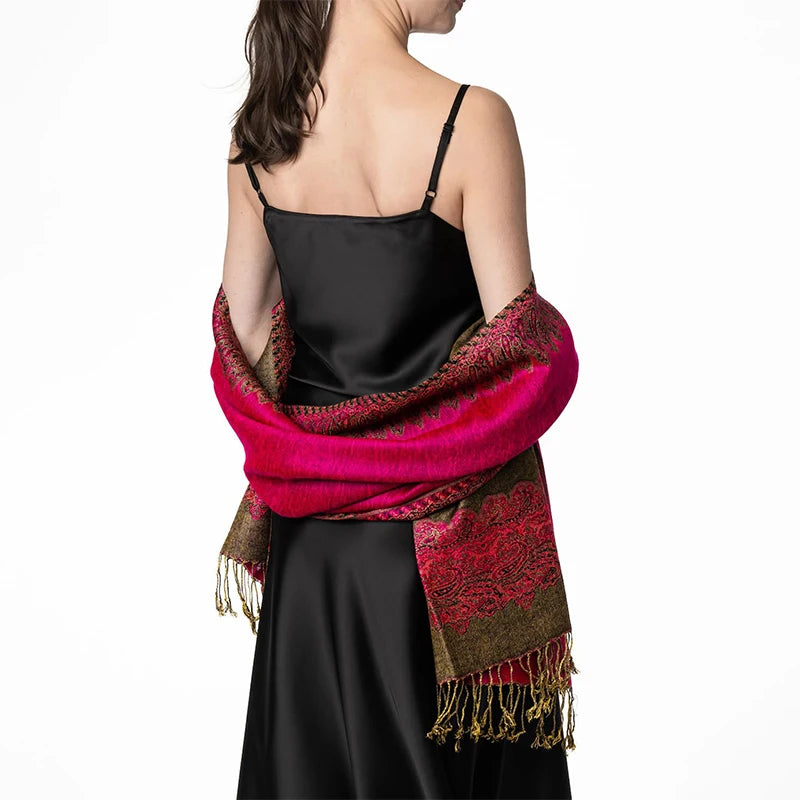 Damen Winterschal Kaschmir Plaid warm Pashmina Bandana Quaste Qualität