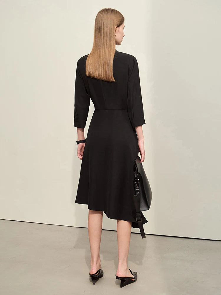 Modernes Gespaltenes Midi Kleid Für Damen Mit Zweiteilerlook Und Slim Schnitt