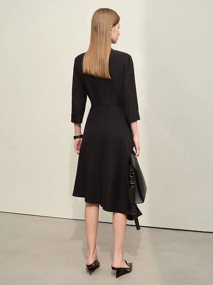 Modernes Gespaltenes Midi Kleid Für Damen Mit Zweiteilerlook Und Slim Schnitt