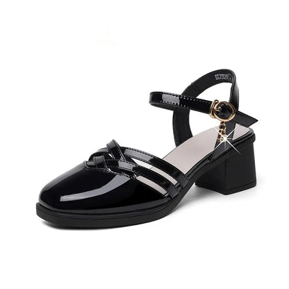 AIYUQI Gladiator-Sandalen, Sommer 2022, neue Damen-Sandalen aus echtem Leder, geschlossene Zehen, große modische Sandalen für Damen