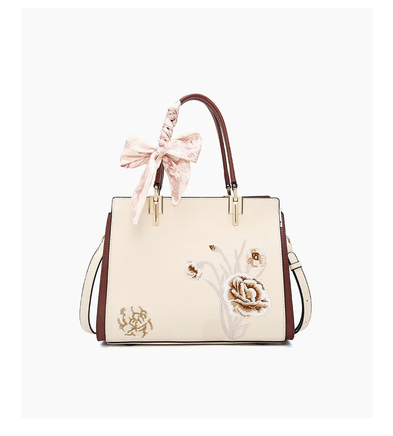 Damen Tasche Aus Splitleder Mit Reißverschluss Im Chinesischen Stil