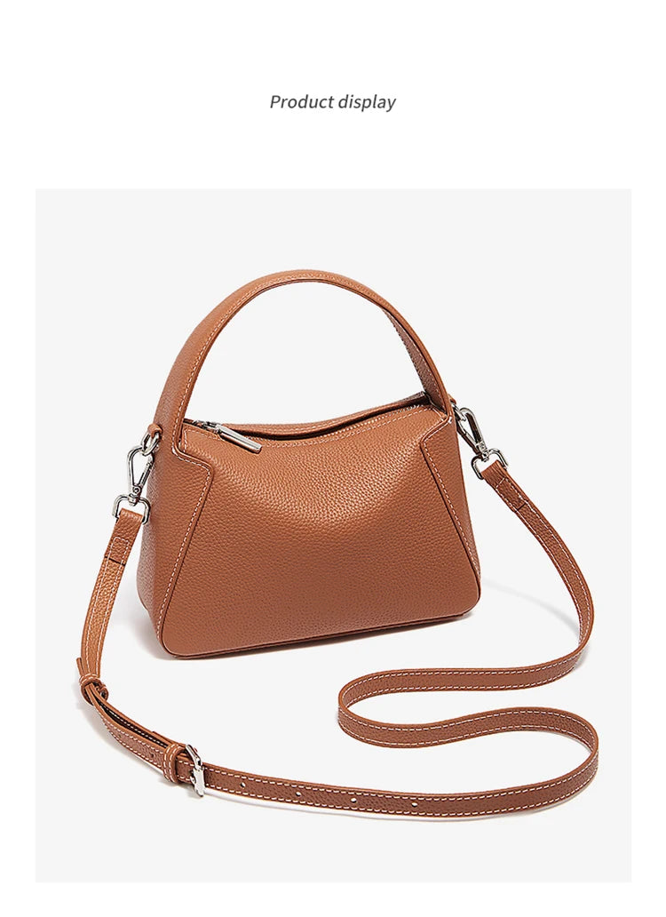 Damen Handtasche Aus Rindsleder Schulter Crossbody Minimalist Style