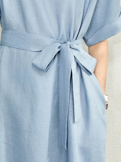 Elegantes Damenkleid Aus Leinen Komfortabel Stylisch Büromode