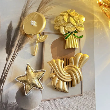Brosche Blume Bogen Matt Barock Vintage Palast Party Bankett Unisex
