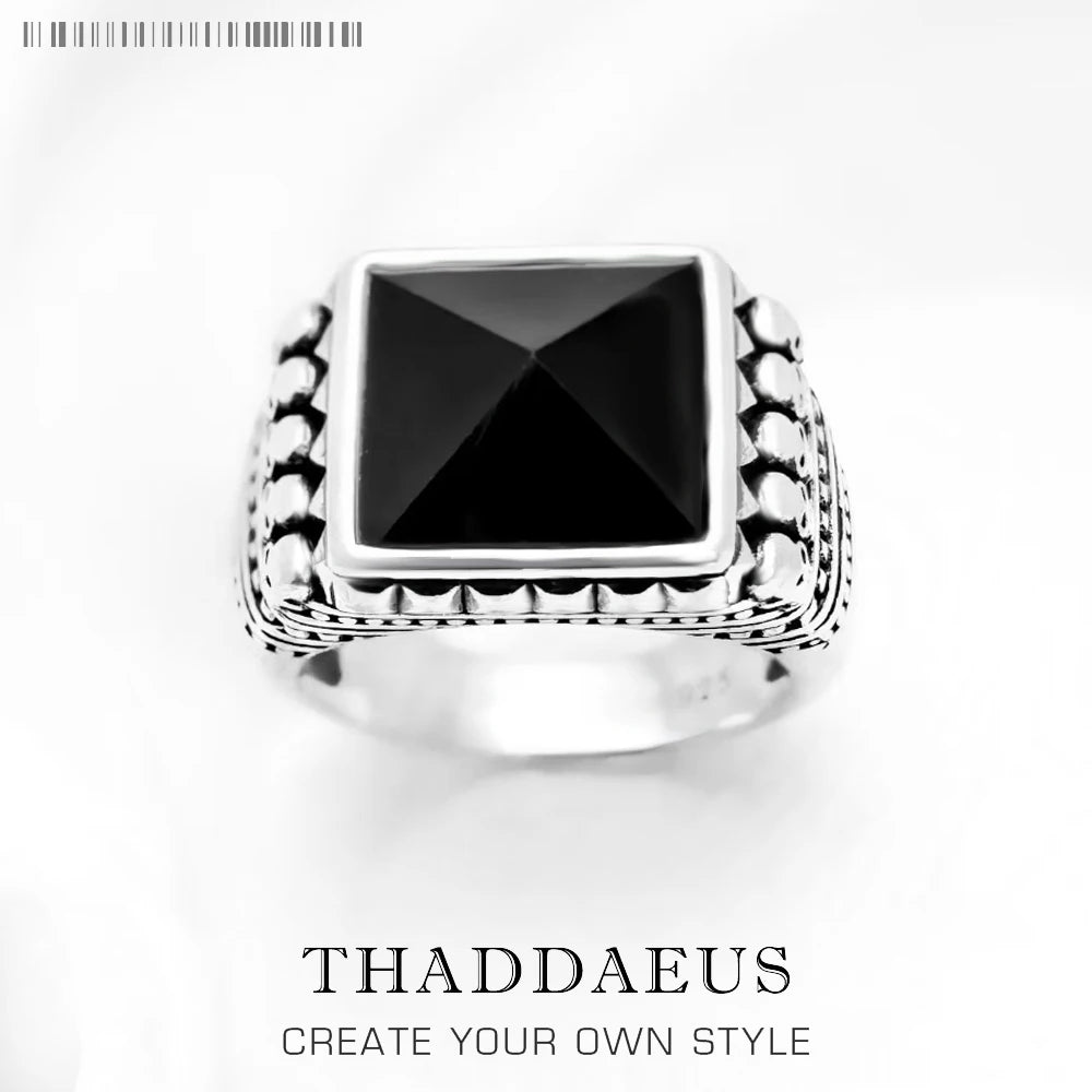 Damen-Ring Cocktail Ethno-Schädel schwarz aus Sterlingsilber
