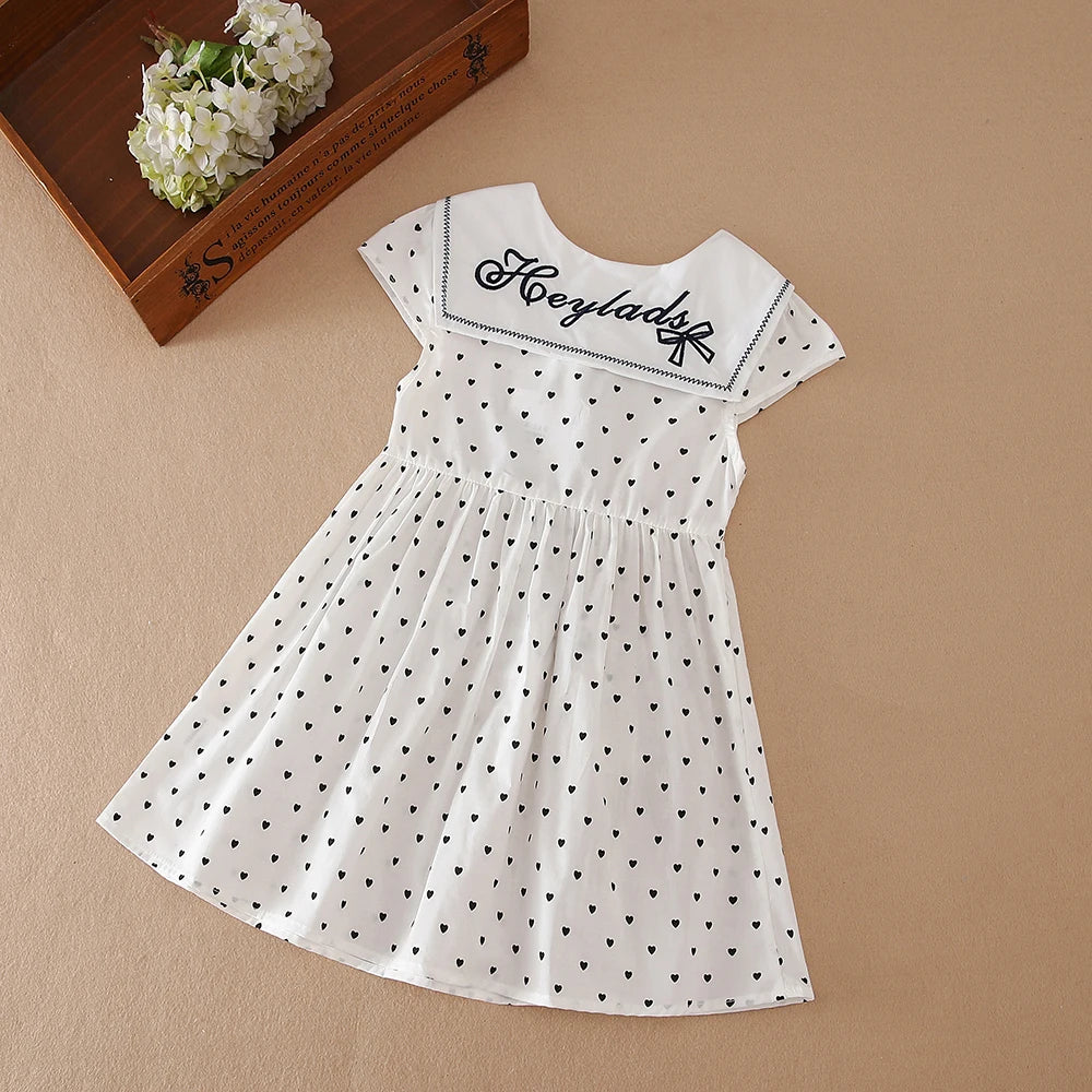 Girls Summer Dress with Polka Dot for 2-6 Years Kids Soft Breathable 100% Cotton Clothes Children Princess Dresses