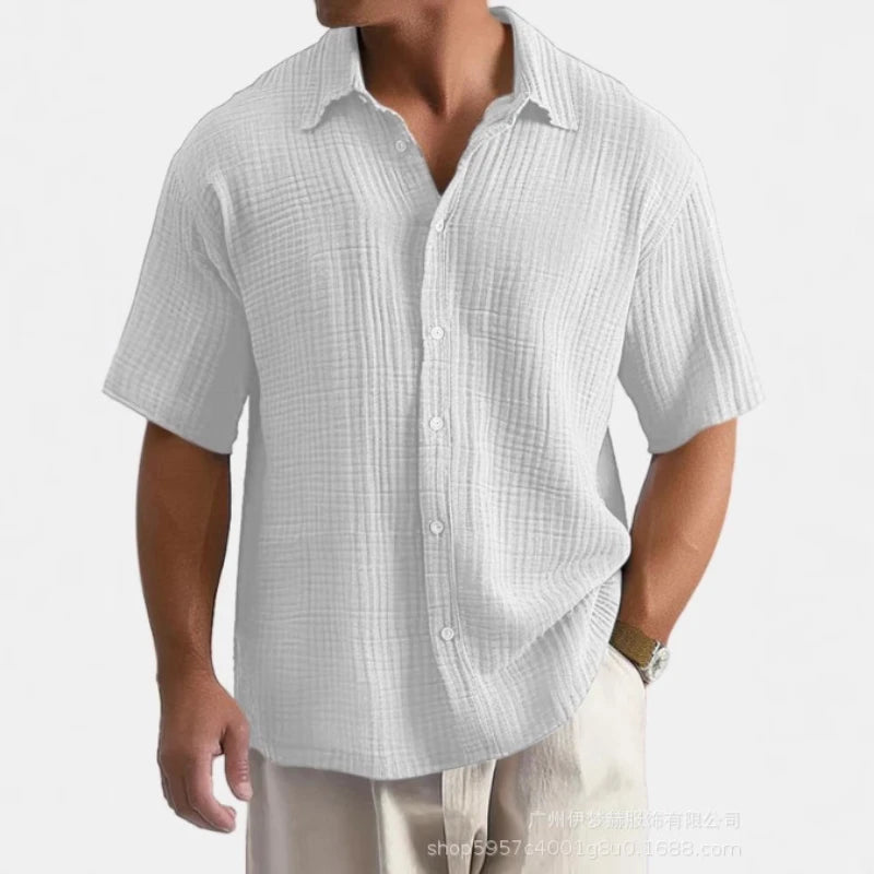 Herren-Sport- und Freizeitshirt aus Baumwoll-Leinen mit Trägern, Brusttasche und Kapuze – Langarm und einfarbig im trendigen Design