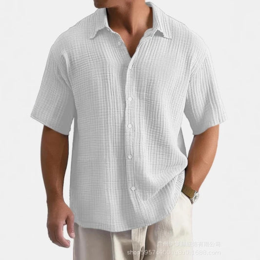 Herren-Sport- und Freizeitshirt aus Baumwoll-Leinen mit Trägern, Brusttasche und Kapuze – Langarm und einfarbig im trendigen Design