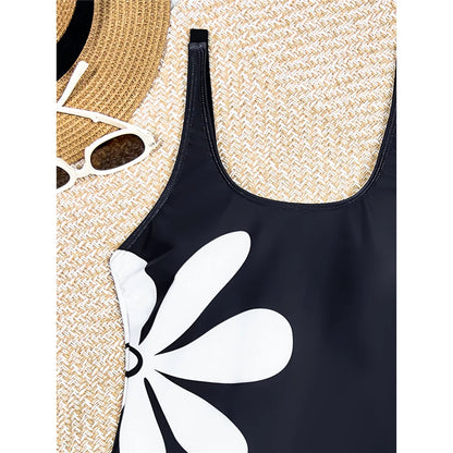 Damen Badeanzug Blumen hoher Beinausschnitt Einteiler Monokini gepolstert 2026