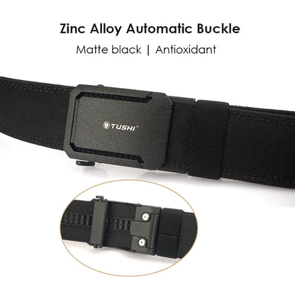 Herren-Taktischer Gürtel aus Nylon mit Automatischer Schnalle, 4,3 cm Breit, 120 cm Länge