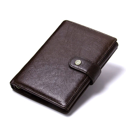 Herren Echtleder Geldbörse Vintage Trifold Kurzgeldbörse Kartenhalter Reisepass