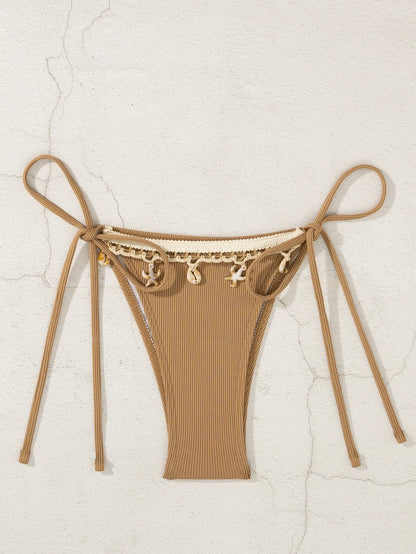 Gestreifter Push-up-Bikini für Damen – Sexy Badeanzug im brasilianischen Stil für Strand und Pool