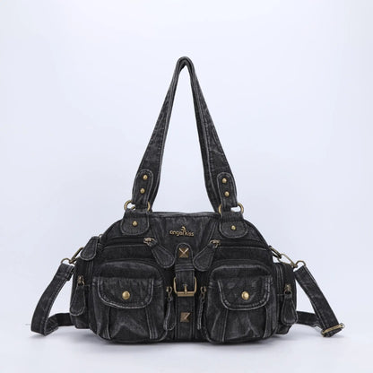 Damen-Handtasche Vintage Satchel Top-Handle aus PU-Leder Mit Innenfach und Ideale Geschenkidee