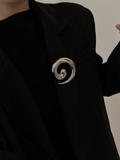 Brosche Spirale Vortex Vergoldet Unregelmäßig Party Corsage Unisex
