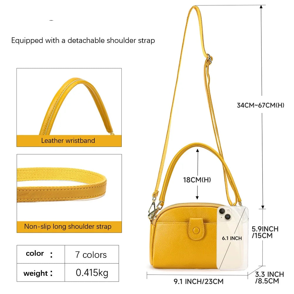 Damen-Handtasche Aus Rindleder Mit Mehreren Innenfächern Und Top-Griff Ideal für Alltag Und Abendveranstaltungen