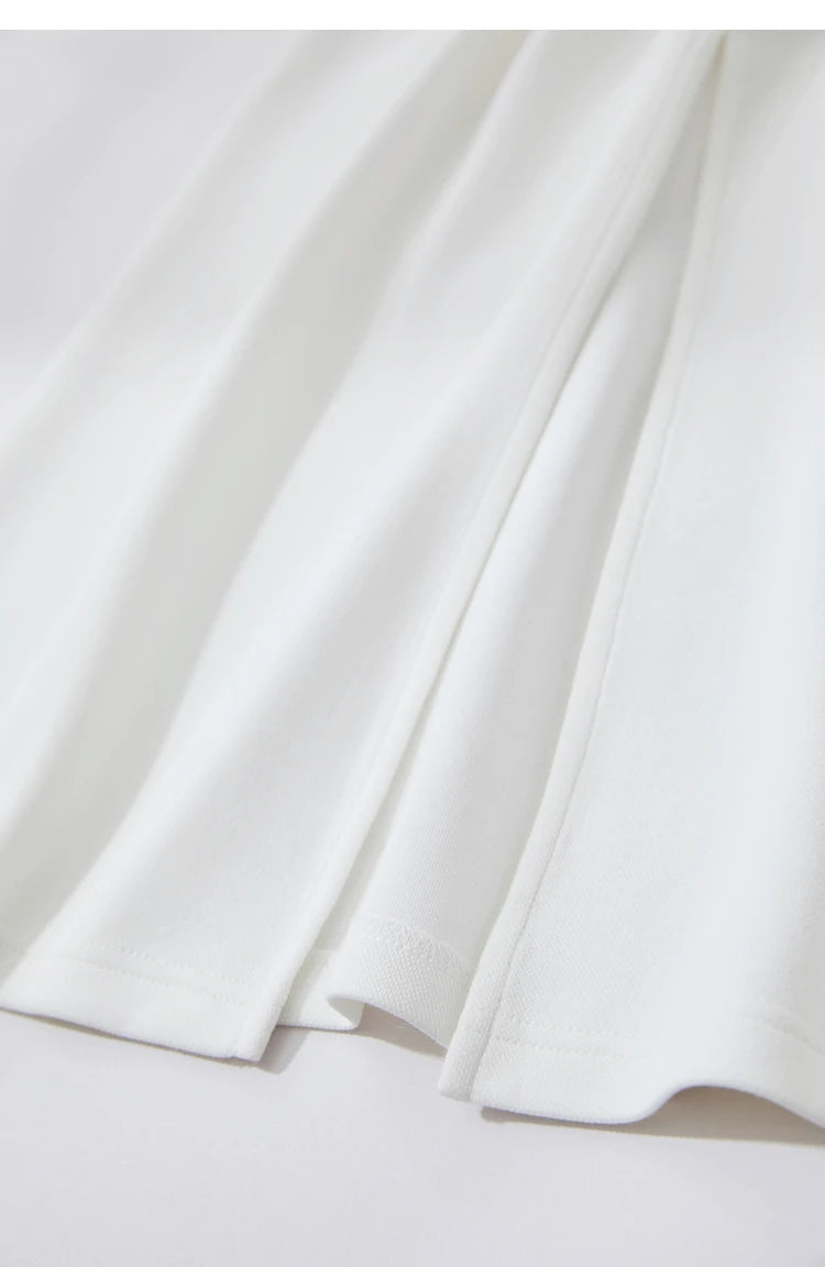Damen Kleid für Sommer neue lässige O-Ausschnitt Kurzarm Midi gerade Perlen Stickerei Kleid Dame
