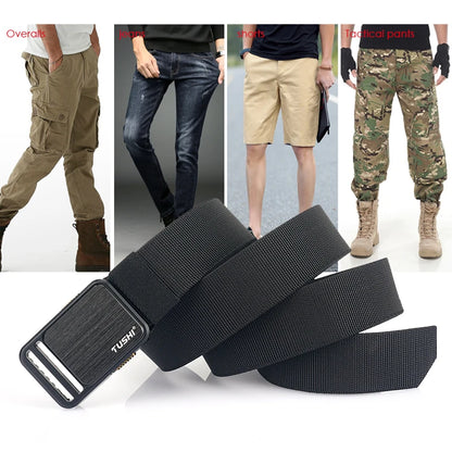 Herren-Gürtel Elastisch 35 mm Breite Mit Steck-Schnalle Für Outdoor-Aktivitäten Camping