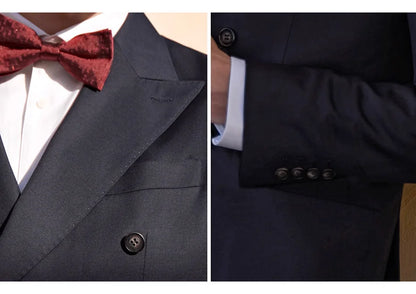 Schmal geschnittener Herrenanzug-Blazer mit grauen Streifen und 2-Knopf-Einreiher – ideal für Partys und Hochzeiten, Größe 48