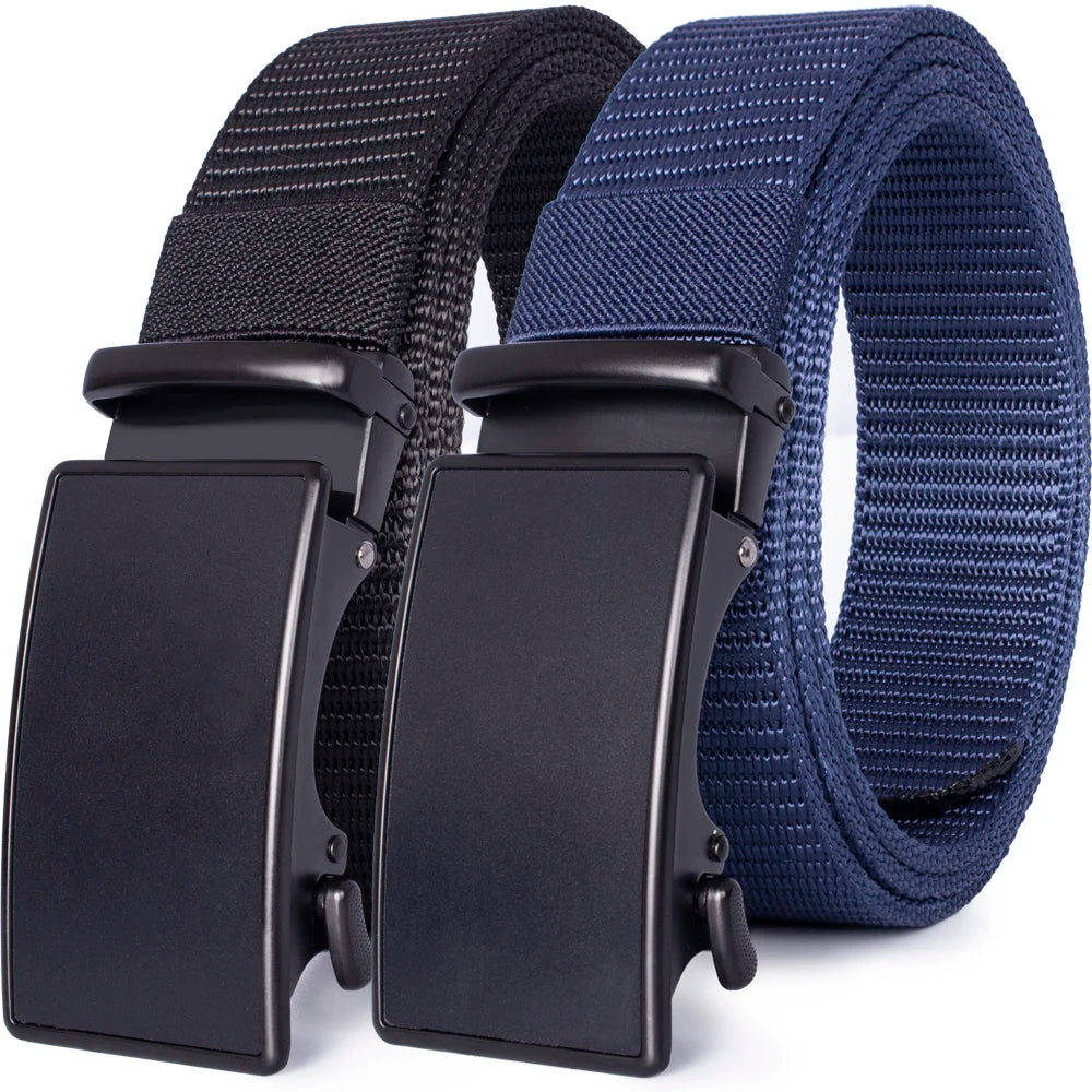 Herren Nylon Canvas-Gürtel Schnellverschluss Casual Army 3,6 cm