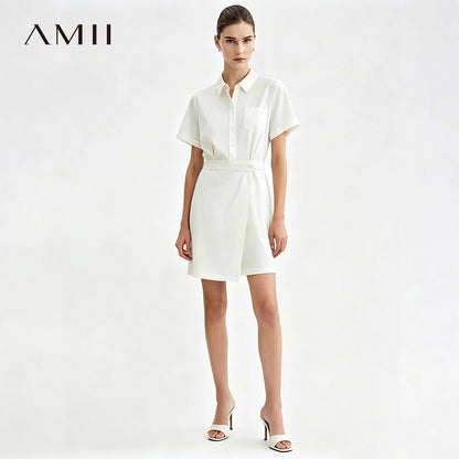 Elegantes Damen Midikleid Mit Reverskragen Und Stretch