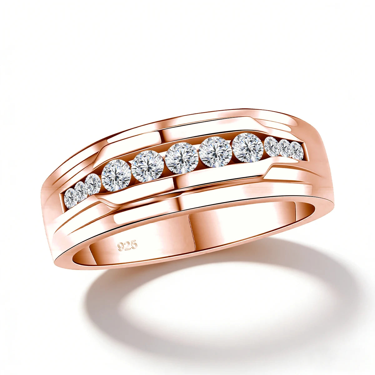 Unisex-Ring aus 925 Silber Moissanit-Verlobungsring Weißglanz für Damen und Herren