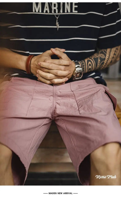 Herren Cargo-Shorts aus schnelltrocknendem Material mit elastischer Taille für den Sommer