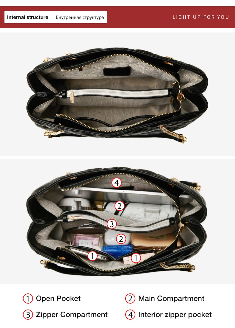 Damen Schultertasche mit gestepptem Design