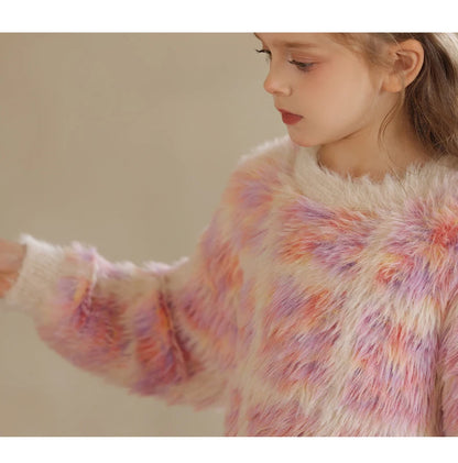 Winterpullover für Mädchen mit langen Ärmeln – ideal für Weihnachtsfeiern, in Weiß und Grün, für Kinder von 110 cm bis 170 cm.