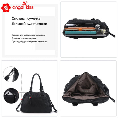Damen-Handtasche Denim Mit Gepolstertem Tragegriff Und Viel Platz Für Alltag Und Reisen Mit Mehrfachfächern