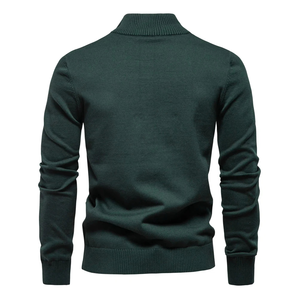 Herren Pullover aus Baumwolle mit Stehkragen für lässige Business-Looks