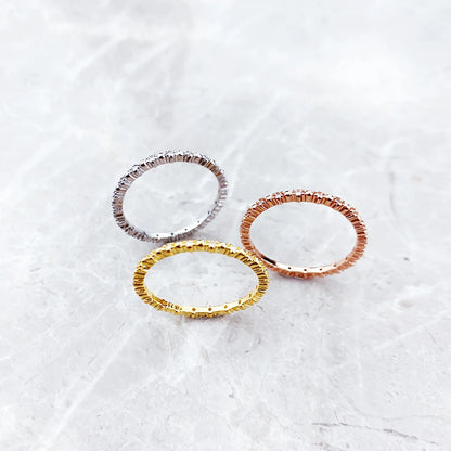 Damen-Ring Punkte weißer Stein Delikatesse Sommer aus Sterlingsilber
