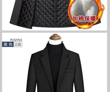 Wollmantel für Herren in Schwarz-Grau – Modern & elegant