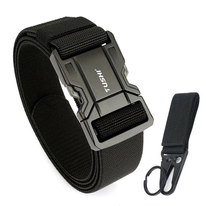 Herren-Gürtel Elastischer Gürtel Mit Metall-Schnellverschluss Für Outdoor Und Alltag Verstellbar Blau