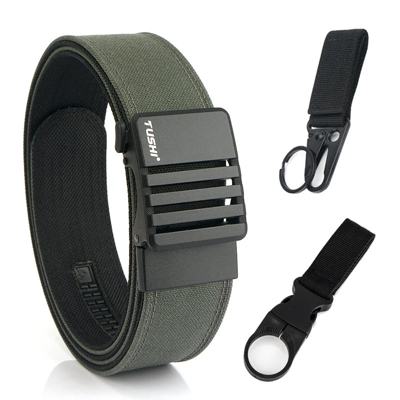 Herren-Taktischer Gürtel aus Nylon mit matte Metall-Schnalle und 43 mm Breite für Alltag und Freizeit