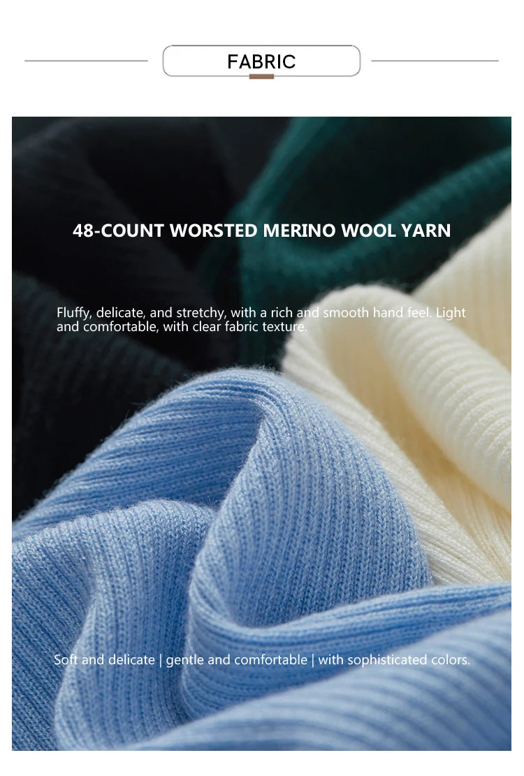 Merinowolle-Strickstoff, feine Struktur in blau und creme
