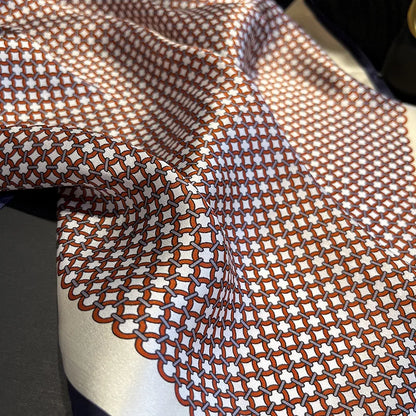 Damen Seidenschal 53cm quadratisch Haarband Halstuch Bandana bedruckt D