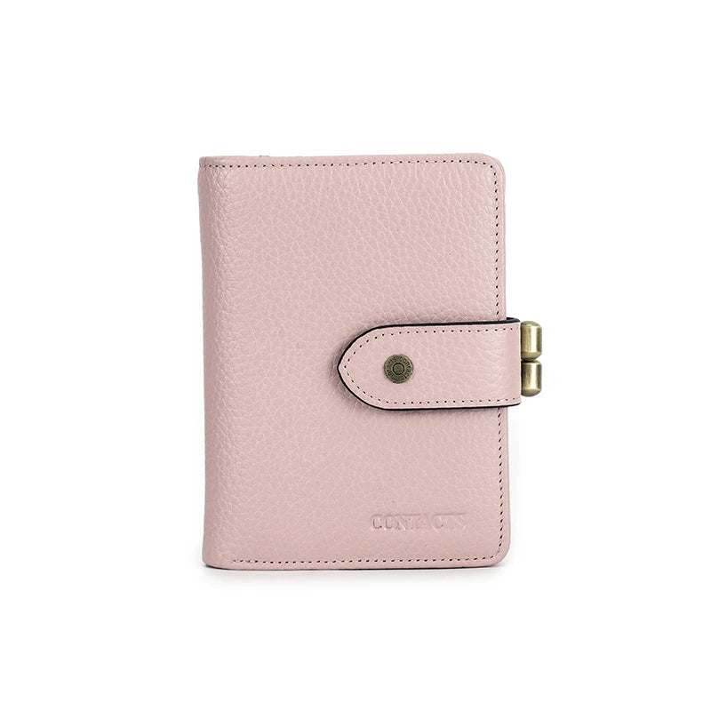 Damen Echtleder Geldbörse Vintage Metallrahmen Kartenhalter Münzbörse Luxus
