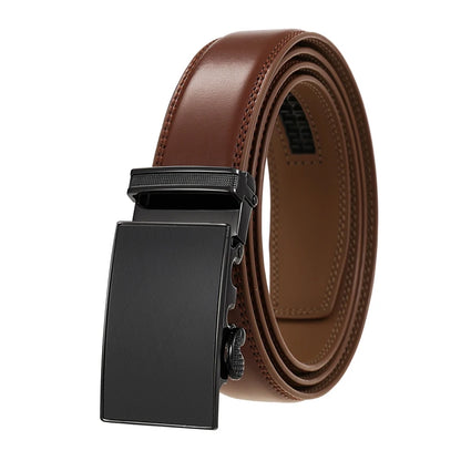VATLY Echter Ledergürtel Herren 30mm Dünn Lochlos Natur-Rindsleder