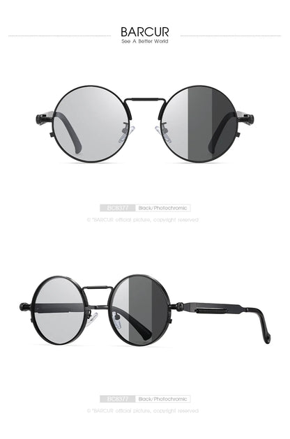 Sonnenbrille rund Steampunk Retro polarisiert UV400 Herren Damen