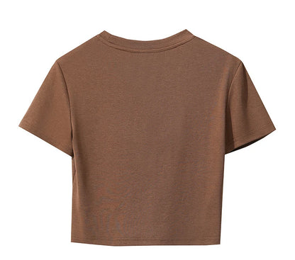 Damen Kurzarm T-Shirt im minimalistischen Design für den Sommer 2025