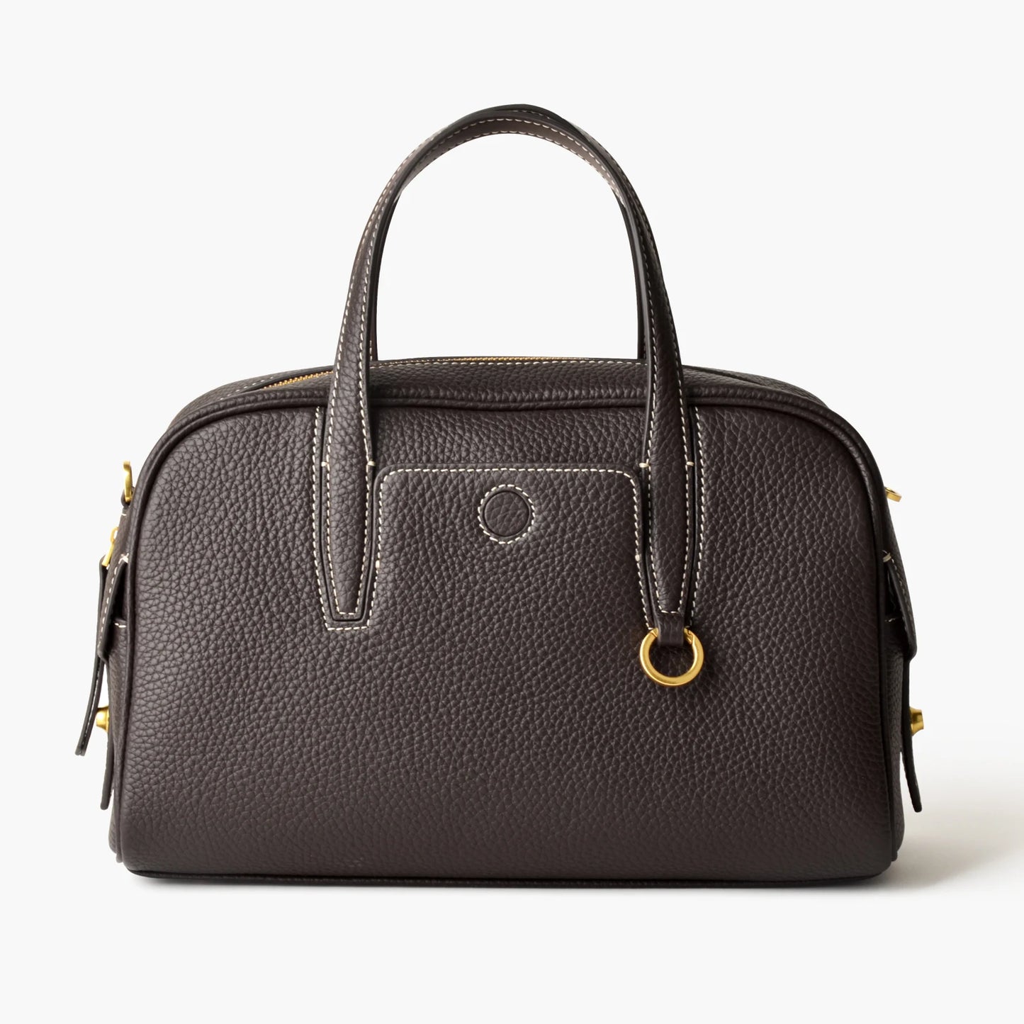 Echtleder Damen-Top-Handle Bowling-Handtasche