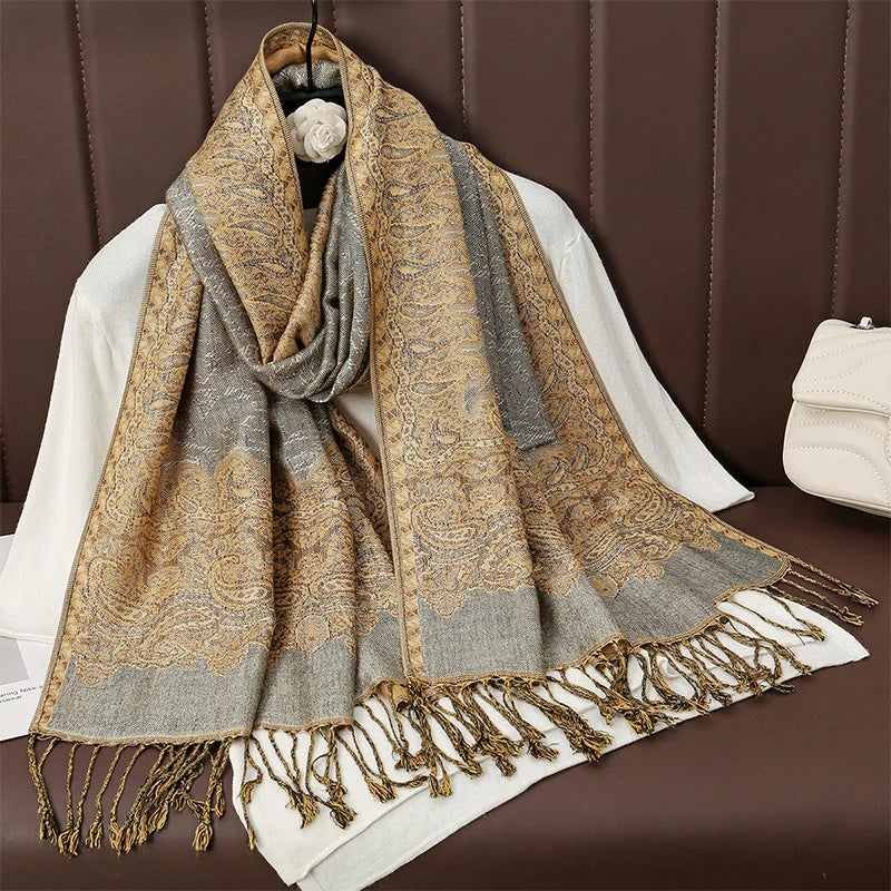 Damen Winterschal Kaschmir Plaid warm Pashmina Bandana Quaste Qualität