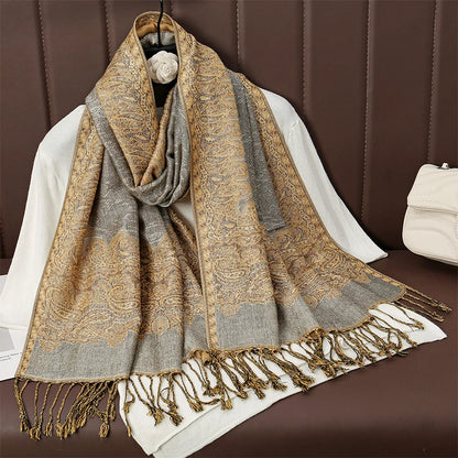 Damen Winterschal Kaschmir Plaid warm Pashmina Bandana Quaste Qualität